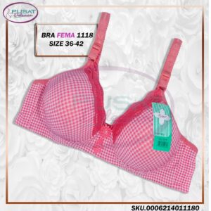 FEMA Official Shop Ecer 1 pcs Bh Bra 1118  Motif Kotak Renda Atas Import
