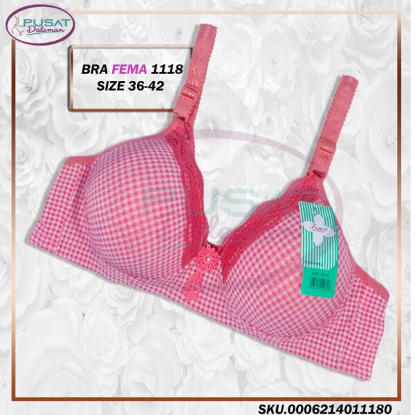 FEMA Official Shop Ecer 1 pcs Bh Bra 1118  Motif Kotak Renda Atas Import