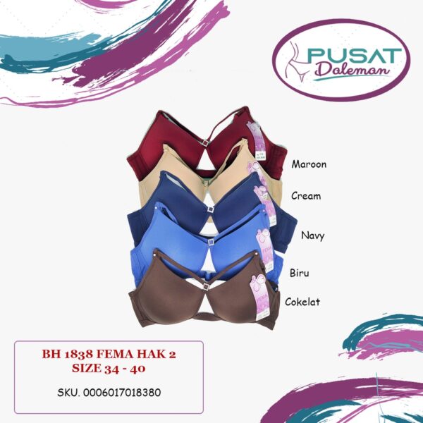 ECER BH BRA Fema Sport 1838 Tanpa Kawat Hak 2