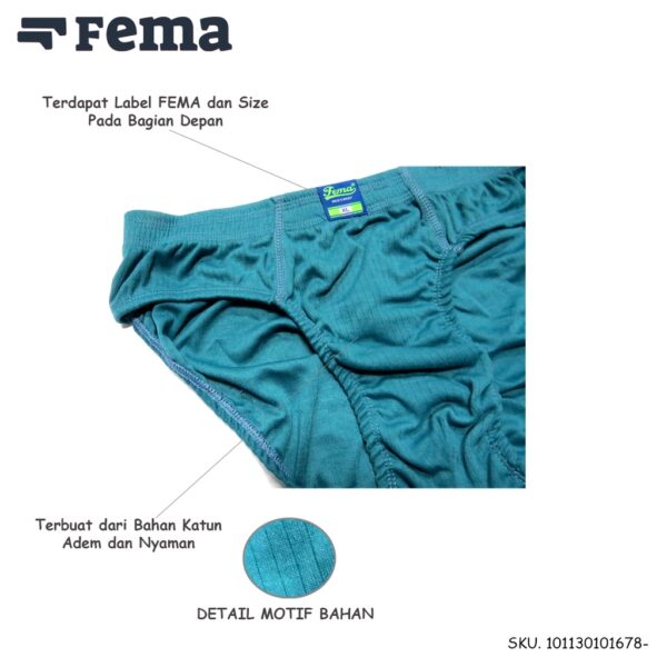 FEMA Official Shop Box isi 3 pcs Celana Dalam Pria Fema Katun 1681/1678 Gratis Box - Image 3