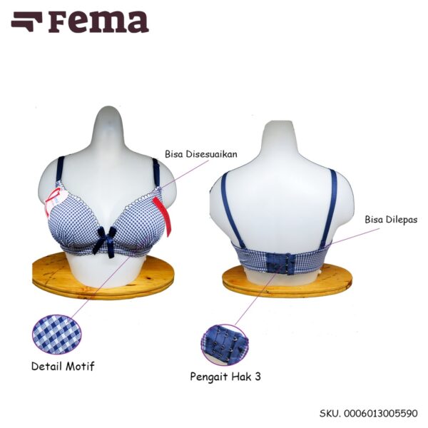 FEMA Official Shop Grosir isi 6 pcs Bh Bra Kode 559/713 Motif Kotak Import - Image 4