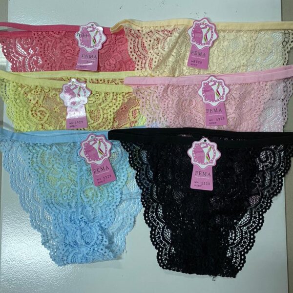 ECER Celana Dalam Wanita FEMA 3329 Brokat Sexy Import Panties Women One Piece GROSIR - Gambar 4