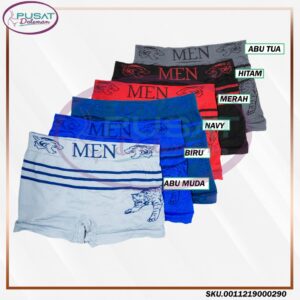 Celana Dalam Pria Boxer MEN Segiempat Sablon Macan Ufong Rajut Import Termurah Murah Grosir 029