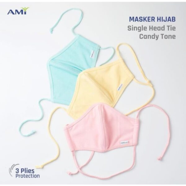 MASKER KAIN AMI HIJAB PREMIUM 3 LAPIS - Anti Polusi, Anti Bakteri - Image 2