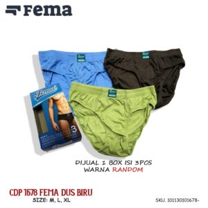 FEMA Official Shop Box isi 3 pcs Celana Dalam Pria Fema Katun 1681/1678 Gratis Box