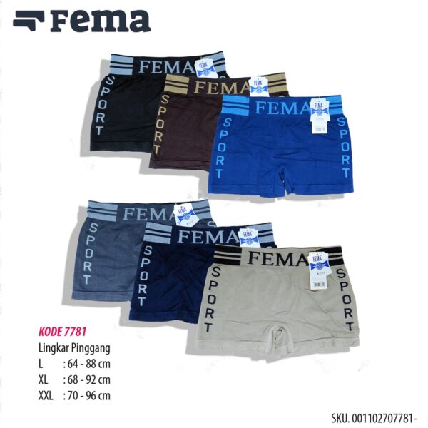 FEMA Official Shop Ecer 1 pcs Celana Dalam Pria Boxer Rajut Katun 7789/7779/7780/7781/7792/7793/7794/7795 - Image 3