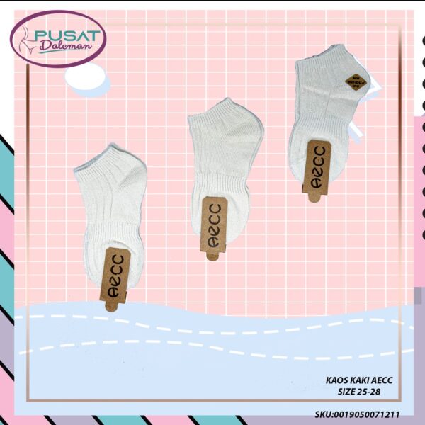Kaos Kaki Pria Pendek Sport/ Kerja Ankle Mata Kaki Tebal AECC - Gambar 2