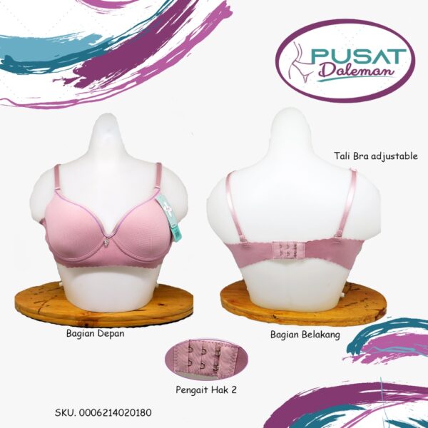ECER Bra 2018 FEMA Kawat Pengait Hak 2 Motif Pori Cup Kecil Nyaman
