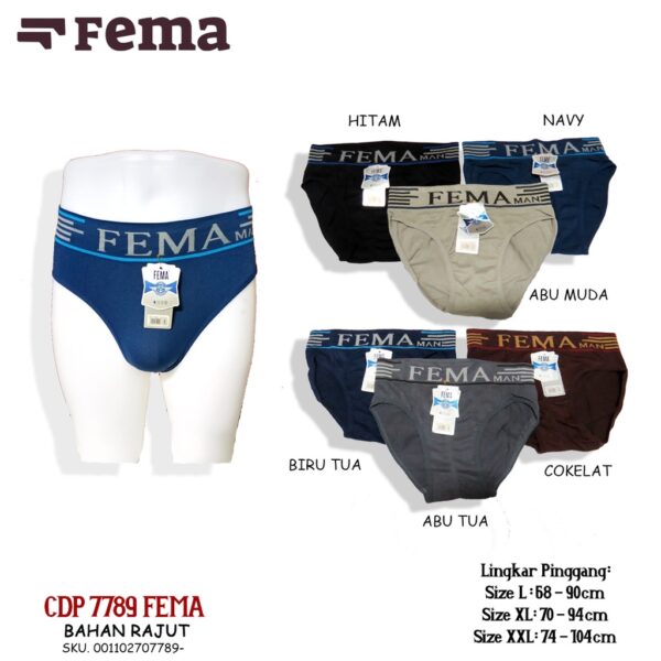 FEMA Official Shop Grosir Isi 12 pcs Celana Dalam Pria Rajut BOXER FEMA 7778/7779/7780/7781 - Image 3