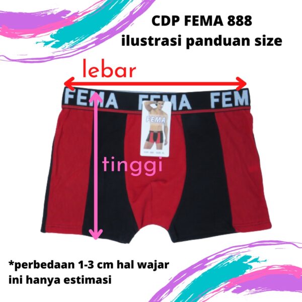 FEMA Official Shop Grosir Satu Lusin Celana Dalam Boxer Pria 888/248 Bahan Kaos - Image 5