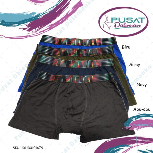 1 Box isi 2pcs Celana Dalam CD Pria Boxer FEMA 1679/1675 Segiempat Import