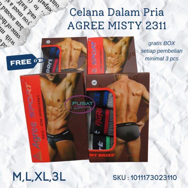 Obral Clearance Sale 1 BOX ISI 3 pcs Celana Dalam Pria SPORT 2311 - Image 3