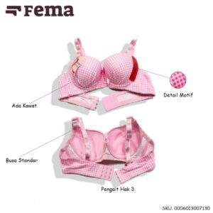 FEMA Official Shop Grosir isi 6 pcs Bh Bra Kode 559/713 Motif Kotak Import