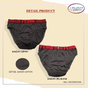 1 Box isi 3pcs CD Celana Dalam Pria Fema 1768/1683 Import Katun