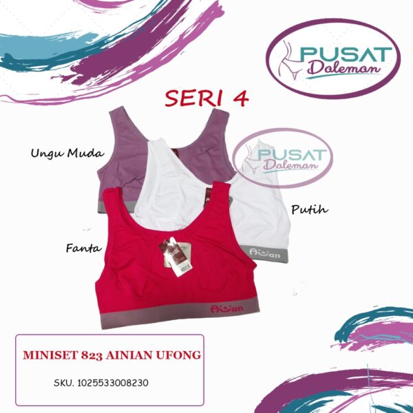 GROSIR 1 Lusin BH Sport Miniset AINIAN 823 Polos Tanpa Busa Tali Besar Dewasa Remaja Katun - Image 4