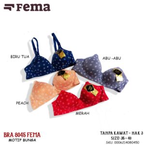 FEMA Official Shop Ecer 1 pcs Bh Bra 8045/803 Pengait 3 Import Motif