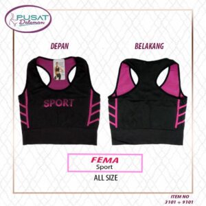Setelan Olahraga Wanita Senam Training (Sport Bra + Celana Legging) FEMA 3101 + 9101