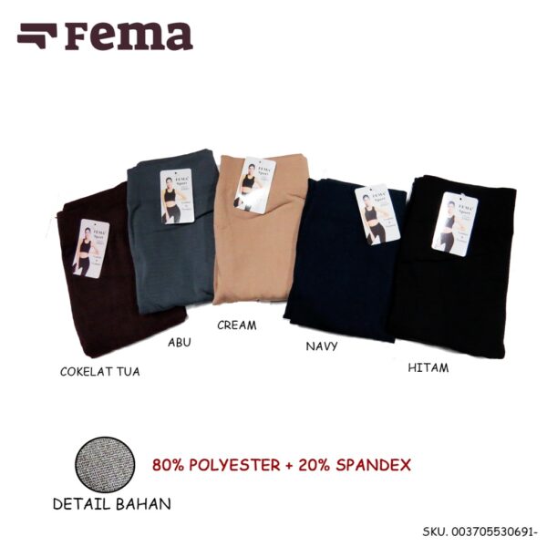 FEMA Official Shop Ecer 1 pcs Celana Leging Polos 30691 Bahan Katun Halus Legging - Image 4
