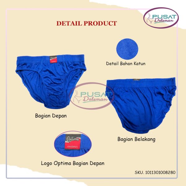 1 Box isi 3pcs CD Segitiga Celana Dalam Pria Dewasa Optima 818/868 Katun Premium Nyaman - Image 4
