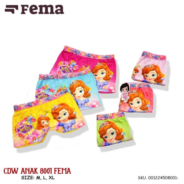 FEMA Official Shop Ecer 1 pcs Celana Dalam Segiempat Anak Cewek Aneka Motif Princess/ Cowok Superhero - Image 3