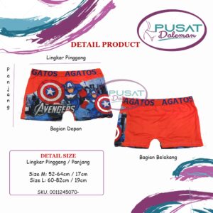 ECER CD Celana Dalam Boxer Anak Cowok Pendek Spandex Spiderman Superman Batman Captain America 7789/7791/7792/7793