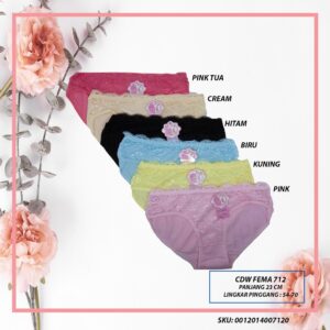 Celana Dalam Panties Wanita Brokat Renda Fema 711/ 712 IMPORT Premium