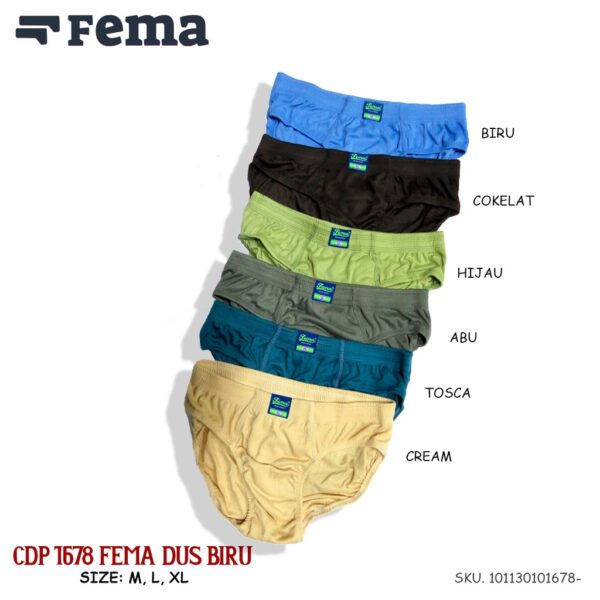 FEMA Official Shop Box isi 3 pcs Celana Dalam Pria Fema Katun 1681/1678 Gratis Box - Image 2
