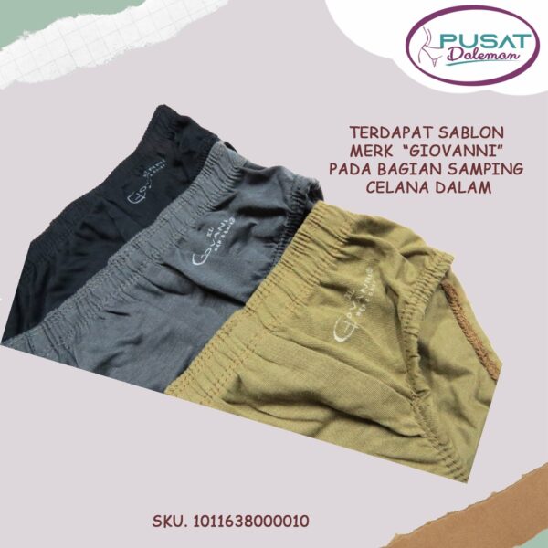 Obral Clearance Sale 1 BOX ISI 3 pcs Celana Dalam Pria 001/002 GIOVANNI KATUN - Image 3