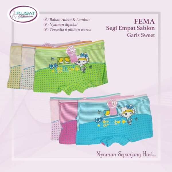 FEMA Official Shop Ecer 1 pcs Celana Dalam Anak Katun 3110 Import - Image 4