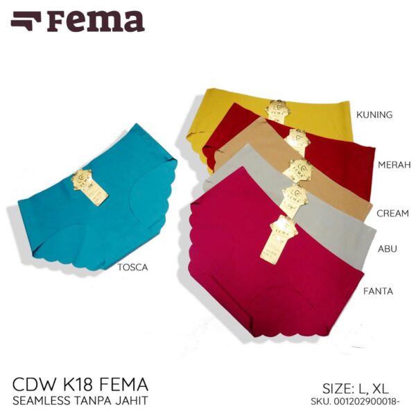 FEMA Official Shop Ecer 1 Pcs Celana Dalam Wanita K18/k19 Seamless Tanpa Jahitan Anti Nyeplak - Image 2