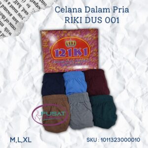1 BOX ISI 3pcs Celana Dalam Pria RIKI Katun Halus Segitiga Gratis BOX