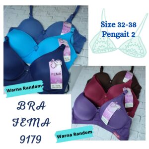 ECER BRA 9179 DISKON WARNA RANDOM Polos Pengait 2 BH IMPORT SUPER LEMBUT