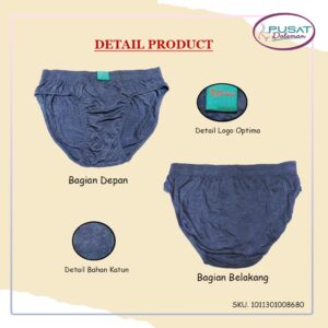1 Box isi 3pcs CD Segitiga Celana Dalam Pria Dewasa Optima 818/868 Katun Premium Nyaman