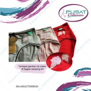 ECER Celana Dalam CD Wanita Panties Fema 512 Katun Pita Ice Cream GROSIR