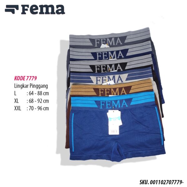 FEMA Official Shop Grosir Isi 12 pcs Celana Dalam Pria Rajut BOXER FEMA 7778/7779/7780/7781 - Image 2