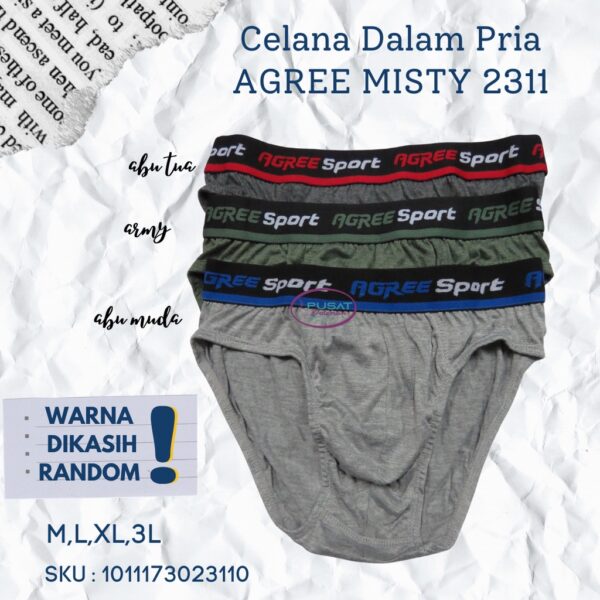 Obral Clearance Sale 1 BOX ISI 3 pcs Celana Dalam Pria SPORT 2311 - Image 4