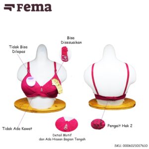 FEMA Official Shop Ecer 1 pcs Bh Bra 1761 Emboss Bunga Polos Import