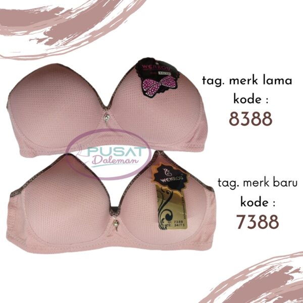 ECER BH BRA WENROU 8388/ WENROU 7388 Pori Hak 2 Tanpa Kawat - Image 2