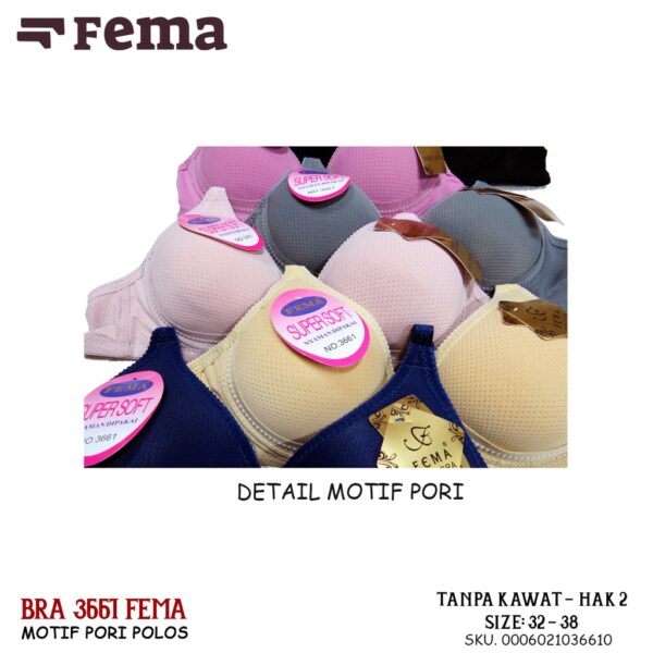 FEMA Official Shop Ecer 1 pcs BH Bra 3661 Pori Polos - Gambar 2