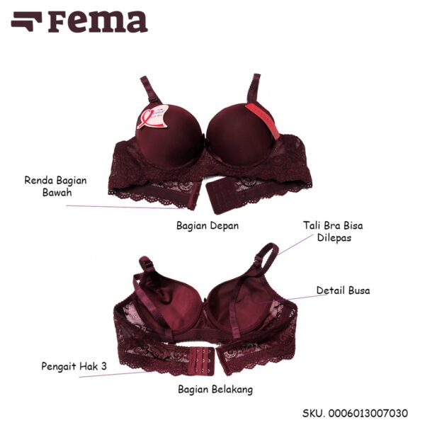 FEMA Official Shop Ecer 1 pcs Bh Bra Push Up Renda Brokat 703/016 Import - Image 2