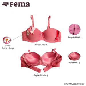 FEMA Official Shop Grosir isi 6 pcs Bh Bra 8510/8511 Bunga Daisy Renda Import