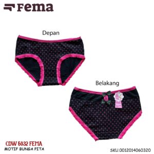 FEMA Official Shop Ecer 1 pcs Celana Dalam Wanita 6032 Renda Katun