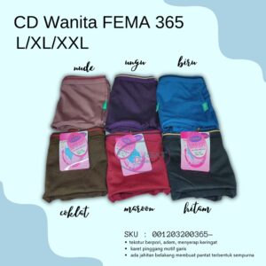FEMA Official Shop Ecer 1 pcs Celana Dalam Wanita 365 Import