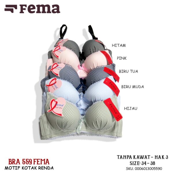 FEMA Official Shop Ecer 1 pcs BRA  559/ 713 Motif Kotak Import - Image 3