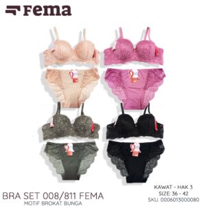 FEMA Official Shop Ecer 1 Pcs BH Bra Set Premium 008/811 Renda Brokat
