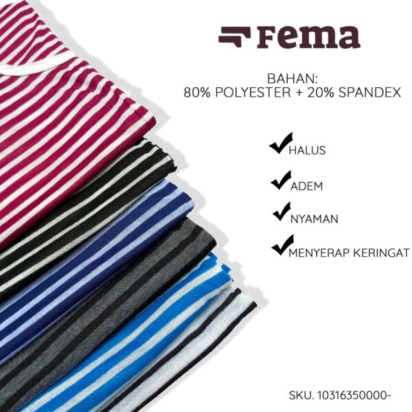 FEMA Official Shop Ecer 1 Pcs Singlet Wanita Tali Kecil  Besar Garis - Image 4