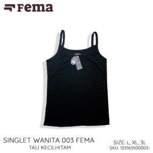 FEMA Official Shop Ecer 1 Pcs Singlet Wanita Tanktop Polos Tali Kecil Besar Putih Hitam