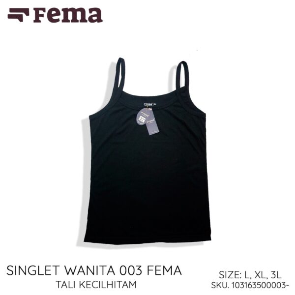 FEMA Official Shop Ecer 1 Pcs Singlet Wanita Tanktop Polos Tali Kecil Besar Putih Hitam