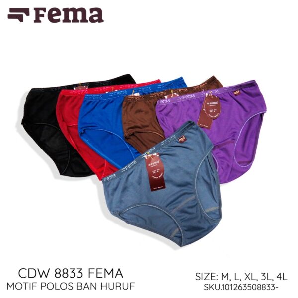 FEMA Official Shop ECER 1 pcs Celana Dalam Wanita 8833 Polos - Gambar 2