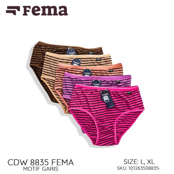 FEMA Official Shop ECER 1 pcs Celana Dalam Wanita 8835 Garis - Image 2